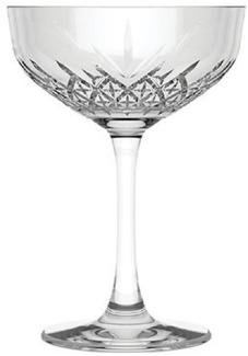 Pasabahce 440236 4er Set Gin Champagnerschale Sektschale Dessertschale Cocktail Glas „Timeless“ im Kristall-Design aus Glas