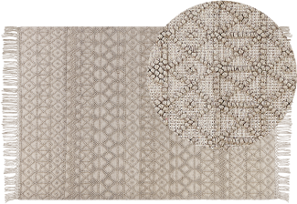 Teppich Wolle sandbeige 200 x 300 cm Kurzflor ALUCRA