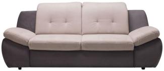 Sofa 2-Sitzer PEDRO Polyesterstoff Grau / Beige 175x84x113 cm