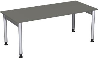 Schreibtisch '4 Fuß Pro' höhenverstellbar, 180x80cm, Graphit / Silber