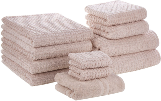 Badehandtuch Set mit Badematte 11-teilig Rosa Baumwolle Frottee Handtücher in verschiedenen Größen