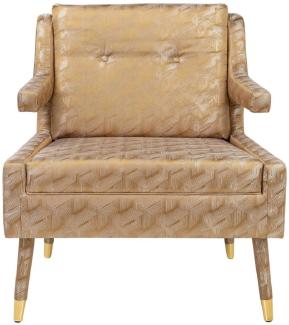 Casa Padrino Luxus Sessel Gold / Gold 76 x 88 x H. 89 cm - Wohnzimmer Sessel im Neoklassichen Stil - Designer Wohnzimmermöbel