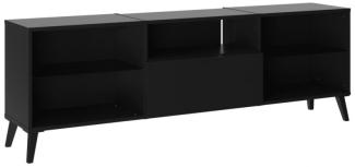 FMD Möbel - DARK 4 - TV/Hifi Lowboard - melaminharzbeschichtete Spanplatte - schwarz - 153,5 x 52 x 31,5cm