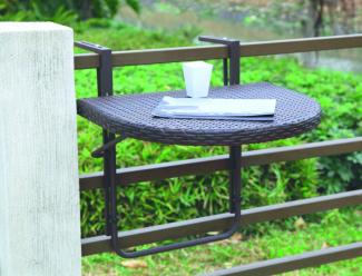 Garden Pleasure Balkon Tisch klappbar Esstisch Klapptisch Rattan Optik coffee