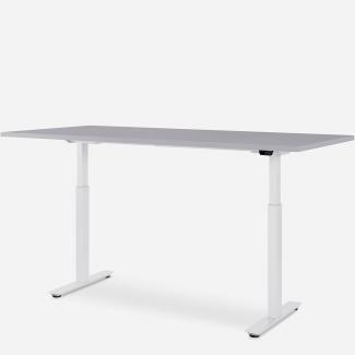 180 x 80 cm WRK21® SMART - Grau Uni / Weiss elektrisch höhenverstellbarer Schreibtisch