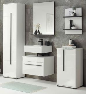 Badmöbel Set 5-teilig Design-D in Hochglanz weiß 170 x 200 cm, ohne Waschbecken