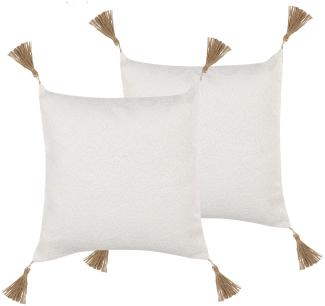 Dekokissen Spitze beige strukturiert 45 x 45 cm 2er Set AZALEA