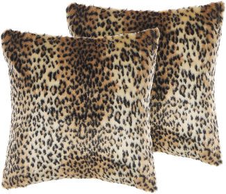 Dekokissen Leopard Felloptik braun 45 x 45 cm 2er Set FOXTAIL