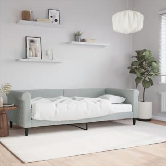 Tagesbett mit Matratze Hellgrau 90x200 cm Samt (Farbe: Grau)