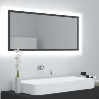 LED-Badspiegel, Spanplatte Grau, 100 x 8,5 x 37 cm