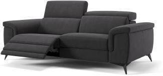 Sofanella 3-Sitzer AMARO Stoffsofa Relaxfunktion Designersofa in Schwarz