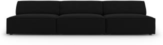 Micadoni 3-Sitzer Samtstoff Sofa Jodie | Bezug Black | Beinfarbe Black Plastic