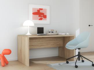 FORTE Calpe Schreibtisch, Holzwerkstoff, Beige, 140 x 72,2 x 80 cm