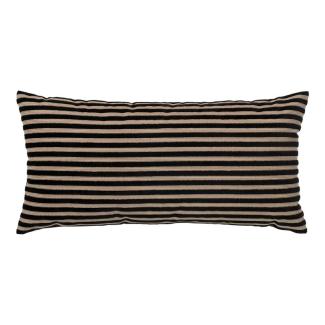House Nordic Serpa Kissen in schwarz/beigem Streifendesign, 30x60 cm