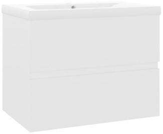vidaXL Waschbeckenunterschrank mit Einbaubecken Weiß Spanplatte [3071540]
