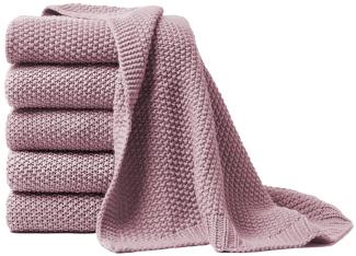 Hahn Primera Strickdecke Kuscheldecke Perlmuster 130x170 cm mauve rose 545001-472