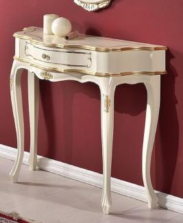 Casa Padrino Luxus Barock Konsole Weiß / Gold - Handgefertigter Massivholz Konsolentisch - Barock Möbel - Luxus Qualität - Made in Italy