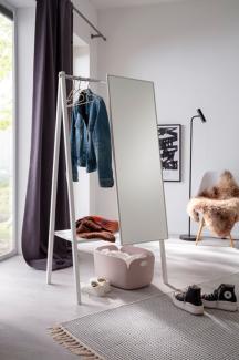 Garderobenständer Progress aus Fichte massiv Weiß lackiert 1 Boden und Spiegel