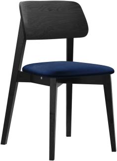 Esszimmerstuhl Taskir, Stuhl aus Buchenholz für Küche, Restaurant (Schwarz / Magic Velvet 2216)