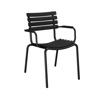 HOUE ReCLIPS Stuhl mit Armlehne Aluminiumgestell Aluminium Black