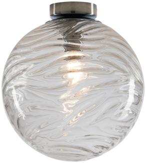 LED Deckenleuchte Glaskugel Wellenmuster Transparent, Globe Ø25cm
