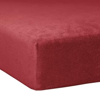 Traumschlaf Flausch Frottee Spannbettlaken|90x190 cm - 100x200 cm| burgund