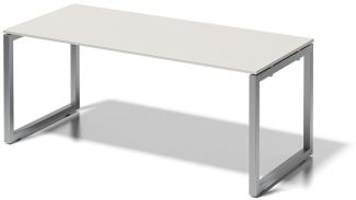 Cito Schreibtisch, 740 mm höhenfixes O-Gestell, H 19 x B 1800 x T 800 mm, Dekor grauweiß, Gestell silber
