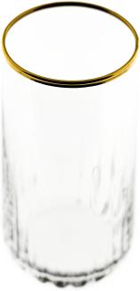 Pasabahce 420695 Nova Trinkglas Set 4-teilig mit elegantem Goldrand - 360 ml Cocktailgläser Saftglas