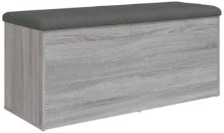 Sitzbank mit Stauraum, Holzwerkstoff, Grau Sonoma, 102x42x45 cm