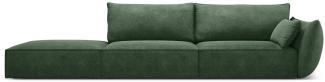Micadoni 4-Sitzer Links Sofa Kaelle | Bezug Bottle Green | Beinfarbe Black Plastic