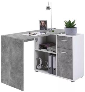 'ALBRECHT' Beton grau / Weiß Schreibtisch