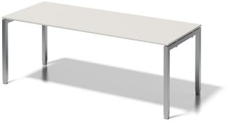 Cito Schreibtisch, 650-850 mm höheneinstellbares U-Gestell, H 19 x B 2000 x T 800 mm, Dekor grauweiß, Gestell silber