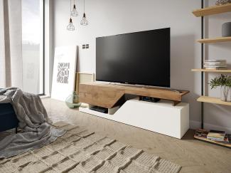 Mirjan24 'Nesezi' TV-Lowboard, weiß / wotan, 46 x 35 x 160 cm