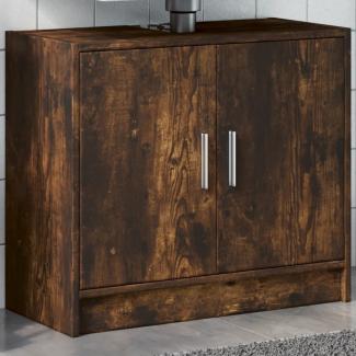 vidaXL Waschbeckenschrank Räuchereiche 63x29x55 cm Holzwerkstoff