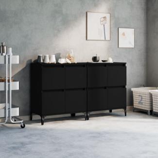 vidaXL Sideboards 2 Stk. Schwarz 60x35x70 cm Holzwerkstoff