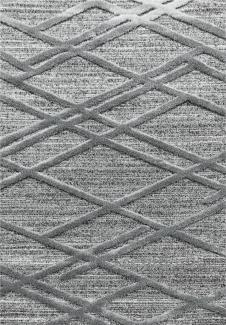 Hochflor Teppich Pepe rechteckig - 140x200 cm - Grau