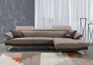 Sofa HWC-H92, Couch Ecksofa L-Form 3-Sitzer, Liegefläche 300cm ~ rechts, braun