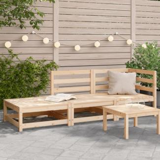 vidaXL Gartensofa mit Fußhocker 2-Sitzer Massivholz Kiefer