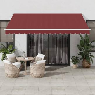 Markise Manuell mit LED Weinrot 400x350 cm 3214983