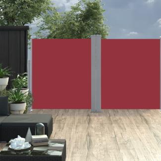 vidaXL Ausziehbare Seitenmarkise Rot 160 x 600 cm