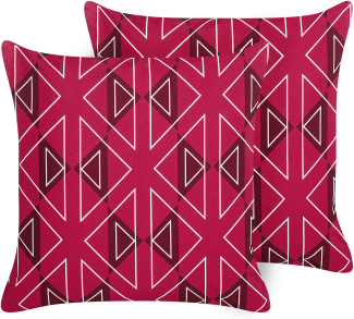 Gartenkissen geometrisches Muster rosa 45 x 45 cm 2er Set MEZZANO