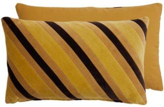 HKliving Kissen Striped Velvet Cushion Honey (50x30cm) TKU2177