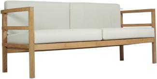 Outdoor Sofa Pusiano 3-Sitzer aus Teakholz mit Auflage