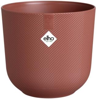 elho Jazz Round 16 cm blumentopf - Pflanzentopf für den Innenbereich - 100% recycelter Kunststoff - Einzigartige Struktur - Rot/Toskanisches Rot