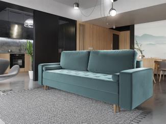 Sofa 3-Sitzer BELANO mit Schlaffunktion Mintgrün