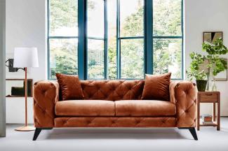 Designer Sofa Lignum Chesterfield (Samt) Orange
