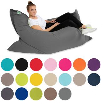 Green Bean© Sitzsack "Square" XXL 140x180cm 380 Liter Bean Bag EPS Perlen Füllung Riesensitzsack Waschbar Wetterfest Lounge Sitzkissen Grün