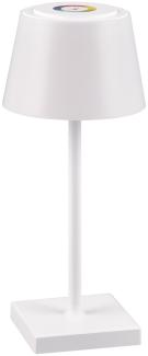 Akku Aussen Tischleuchte in Weiß LED SANCHEZ Lampe mit USB Anschluss Farbwechsler ca. 30 cm