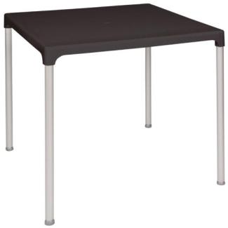 Bolero viereckiger Tisch Kunststoff schwarz 75cm