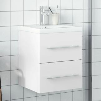 Waschbeckenunterschrank mit Einbaubecken Weiß 3278755